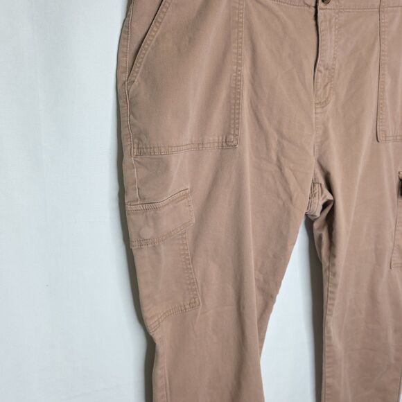 Liz Claiborne Womens Cargo Utility  Ankle Pants 18W Pink Pockets Cotton Spandex - Picture 2 of 12